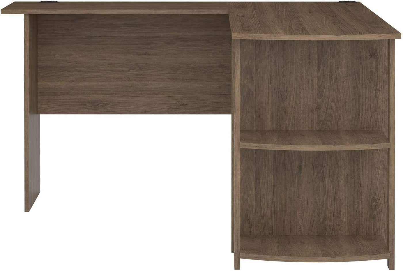 Dakota L-Shaped Desk with Bookshelves, Rustic Oak